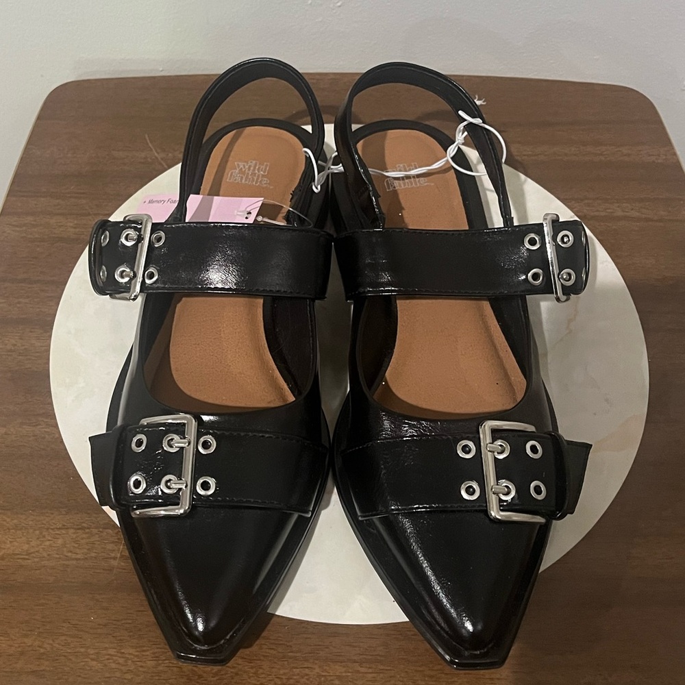 Wild fable double buckle slingback flats